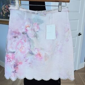 Zimmermann Pastel Floral Mini Skirt Z1 US 4
